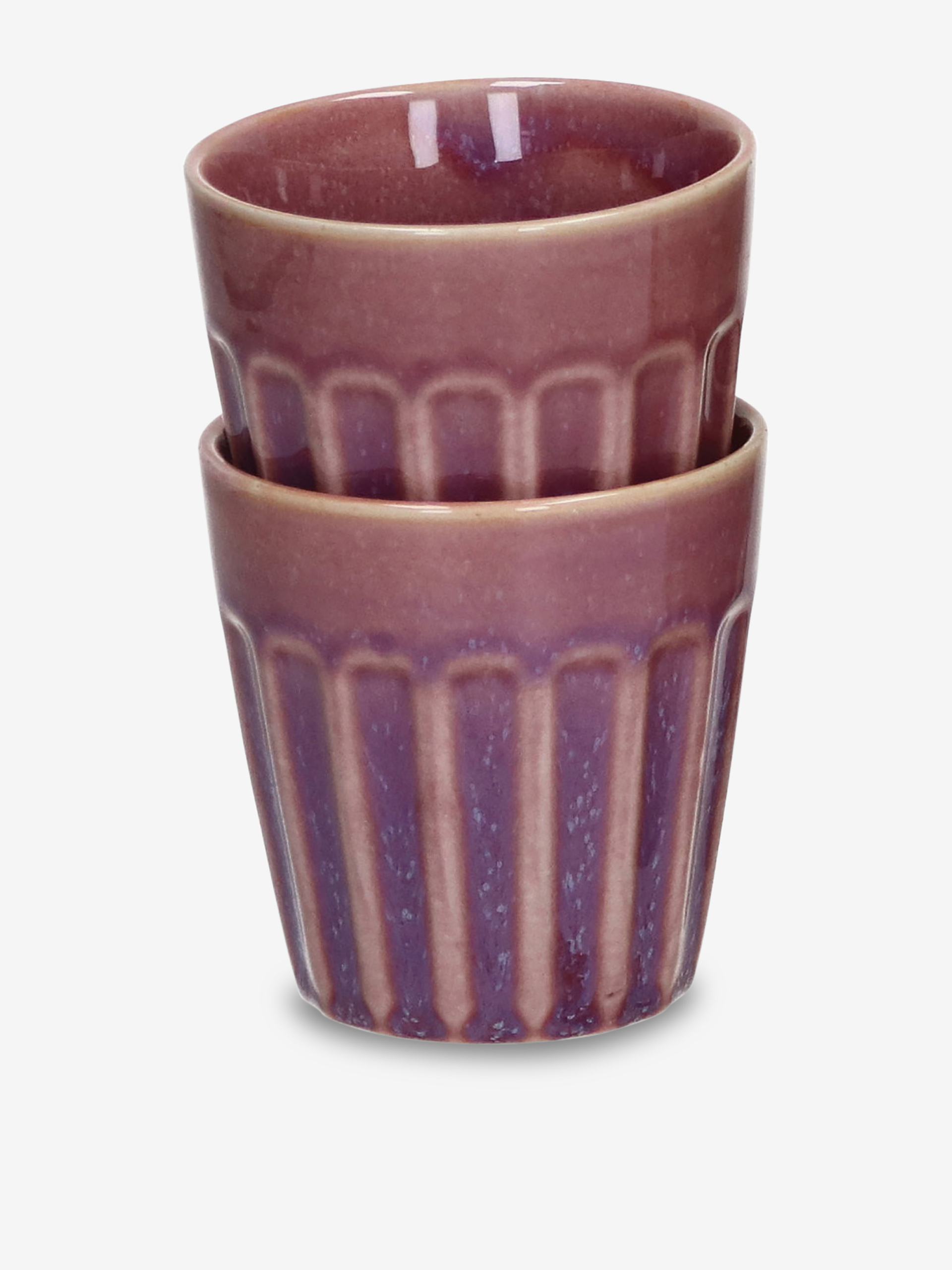 SET OF 2 RIALTO CUPS H8.5 LILAC -  P urple , Home design Bensimon