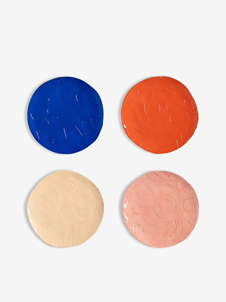 SET OF 4 ETCH PLATES -  Multicolored , Home design Bensimon