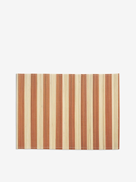 ORANGE STRIPED PLACEMATS -  Coral , Home design Bensimon