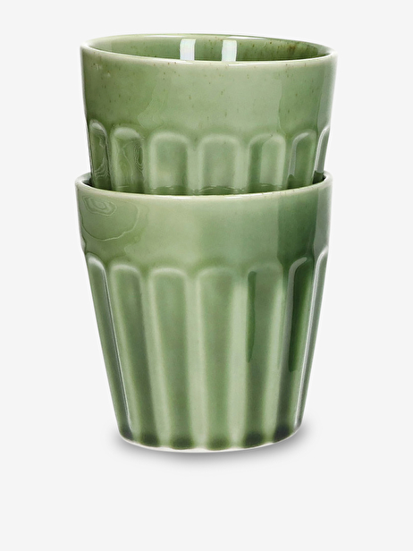 SET OF 2 RIALTO H10 GREEN CUPS -  Green , Home design Bensimon