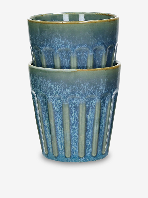SET OF 2 RIALTO H10 BLUE CUPS -  Blue , Home design Bensimon