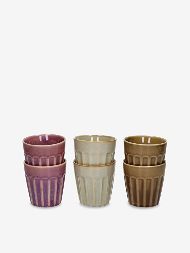 SET OF 2 RIALTO H8.5 BEIGE CUPS - Cream , Home design Bensimon