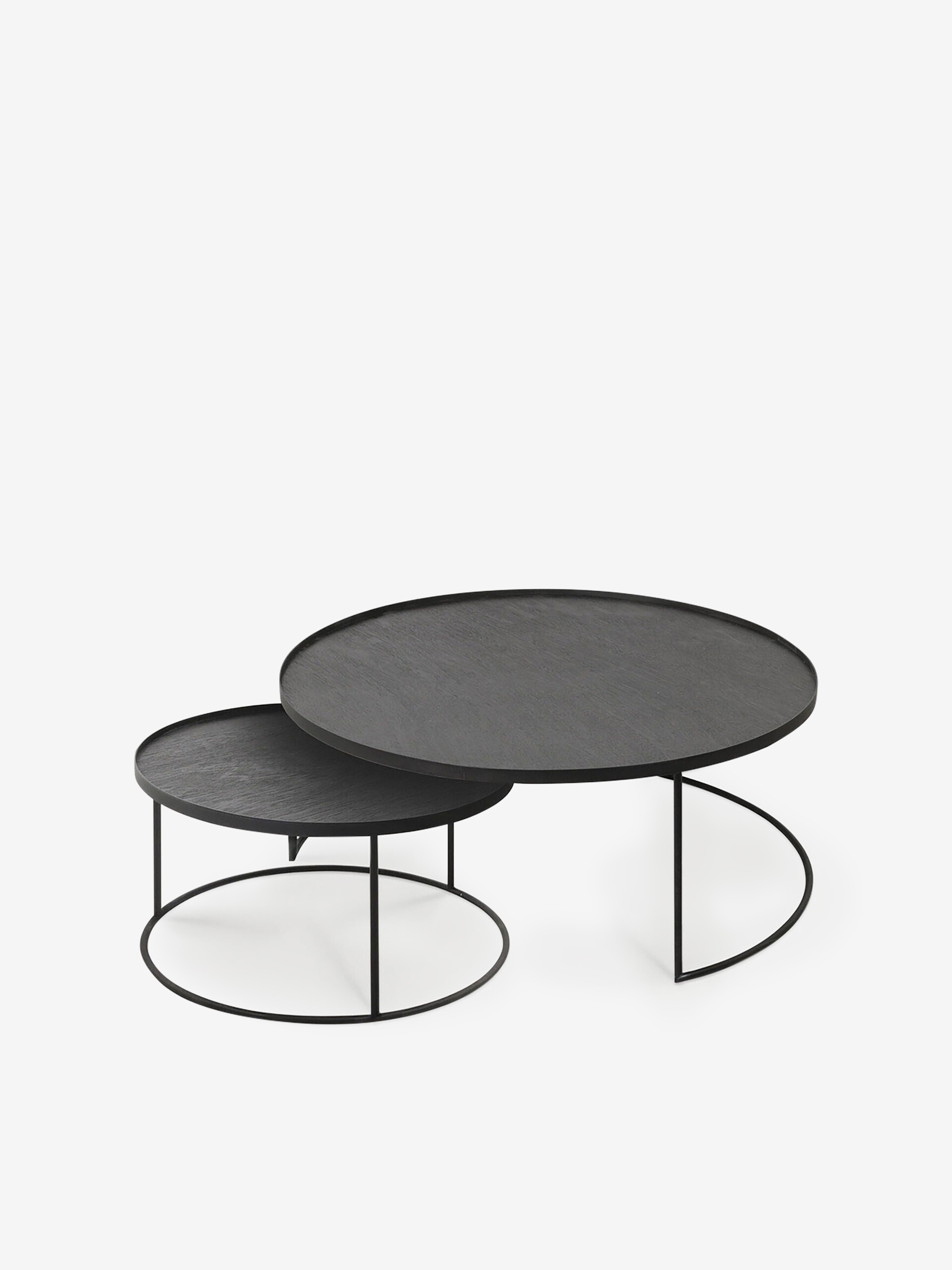 SET OF COFFEE TABLES WITH TRAYS - Black , Home design Bensimon