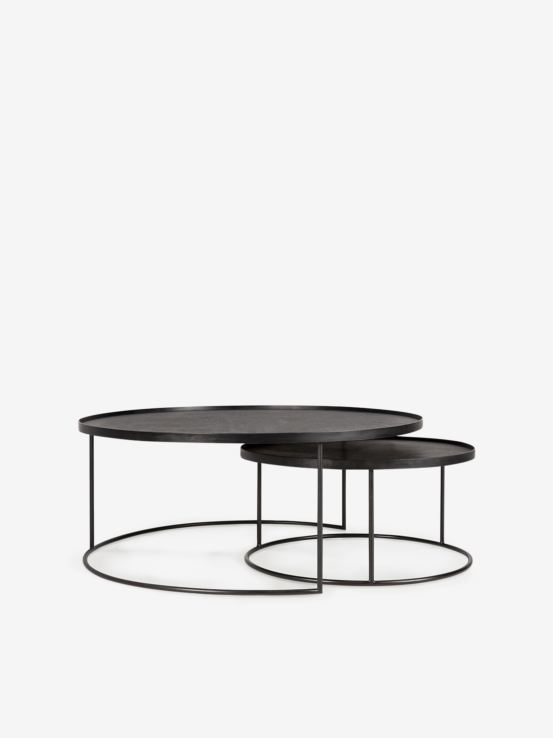 SET OF COFFEE TABLES WITH TRAYS - Black , Home design Bensimon