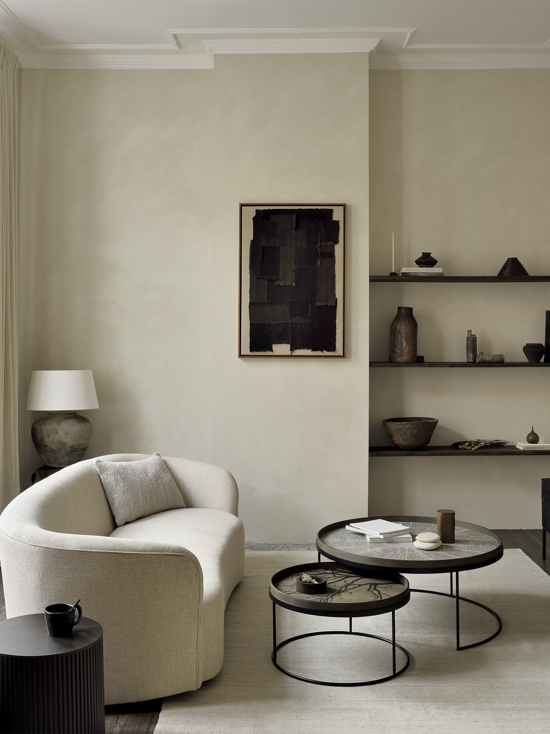 SET OF COFFEE TABLES WITH TRAYS - Black , Home design Bensimon