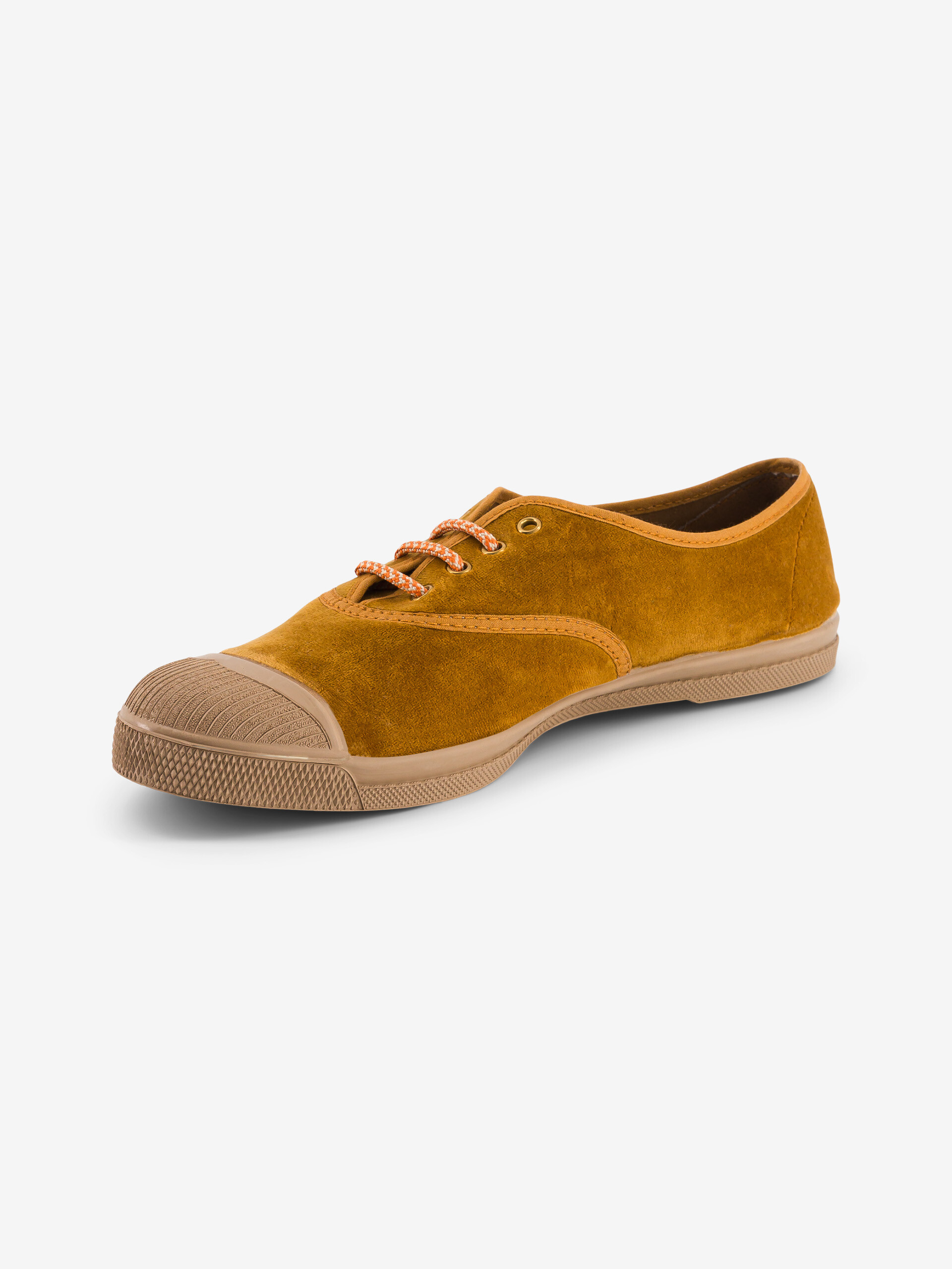 SOFT VELVET WOMEN'S TENNIS LACE - Mustard , Tennis & Shoes Bensimon