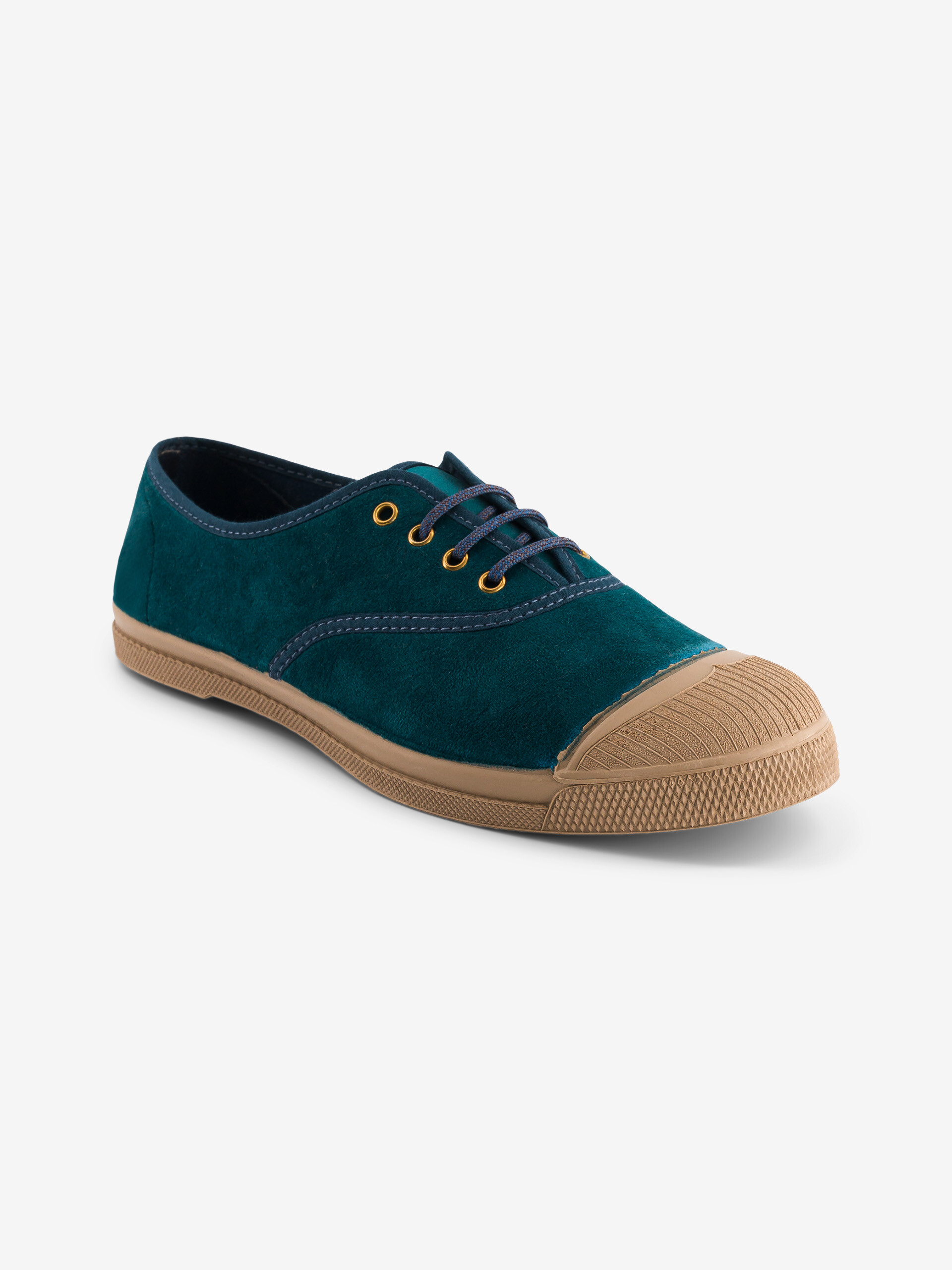 SOFT VELVET WOMEN'S TENNIS LACE - Blue oil , Tennis & Shoes Bensimon
