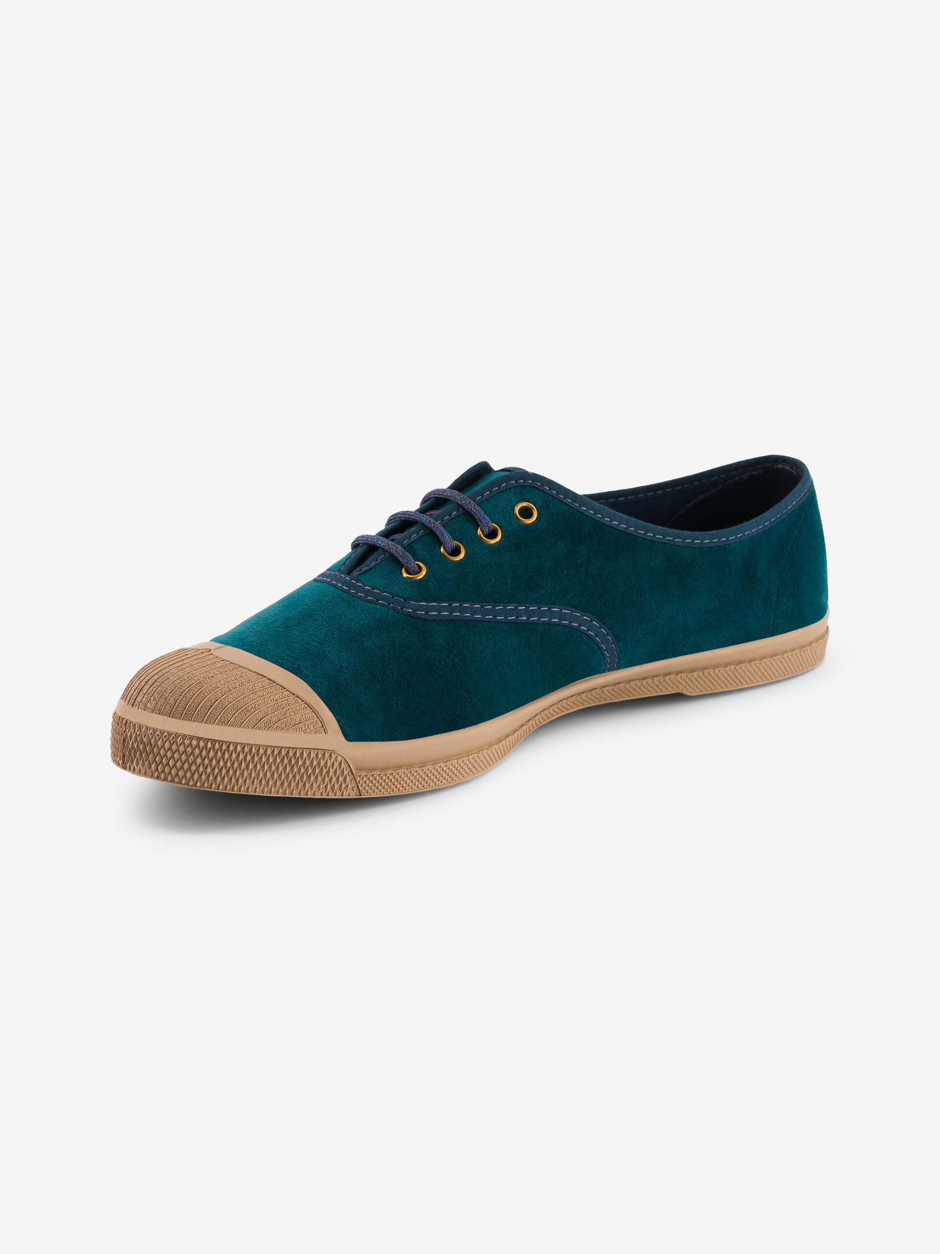 SOFT VELVET WOMEN'S TENNIS LACE - Blue oil , Tennis & Shoes Bensimon