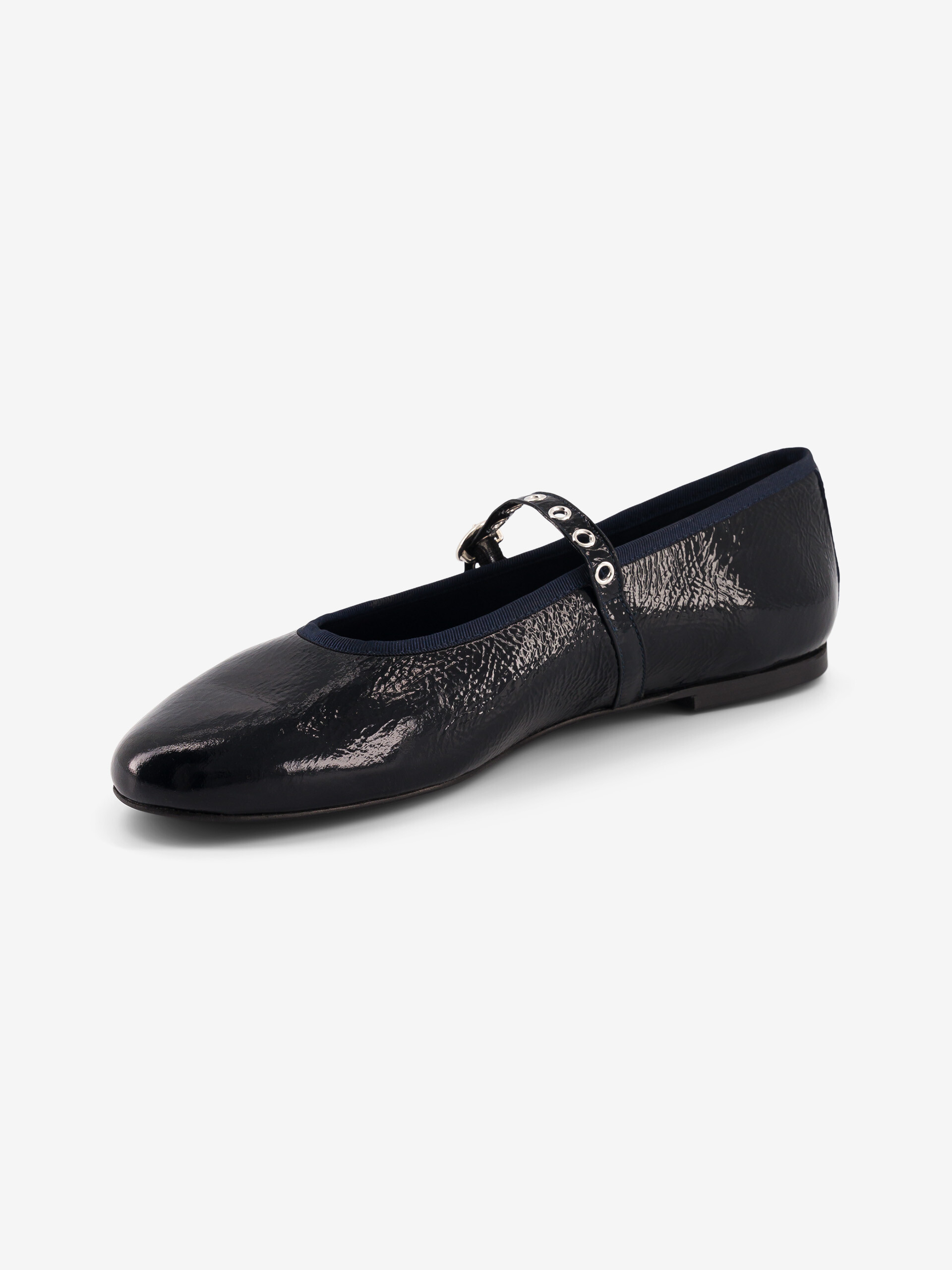 CRINKLED PATENT LEATHER LOAFERS - Ocean , Ready-to-wear Bensimon
