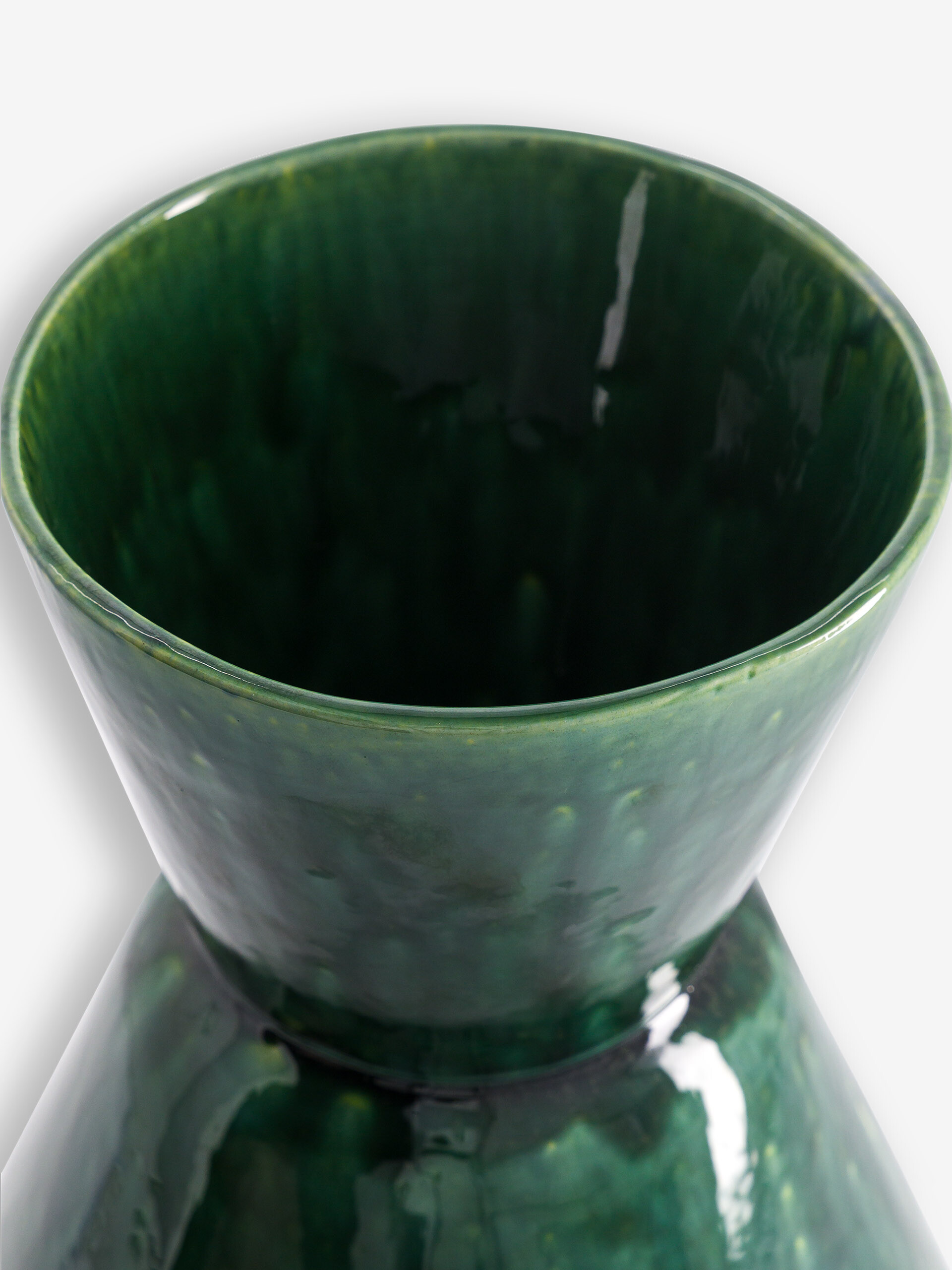 LARGE STRIPED VASE BLUE -  Green , Home design Bensimon