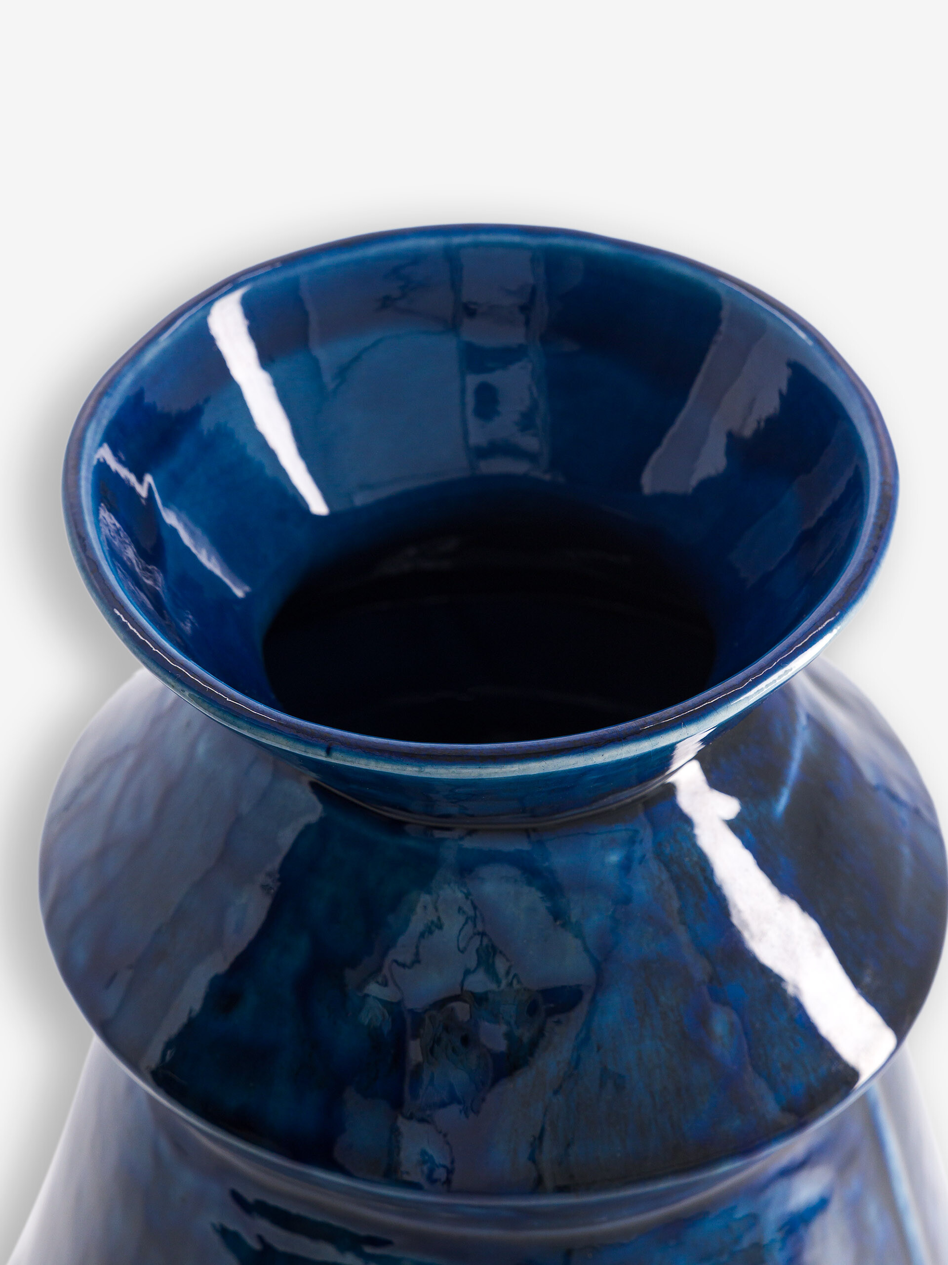 VASE MEDIUM BLUE EFFECT 19x29.5 cm -  Blue , Home design Bensimon
