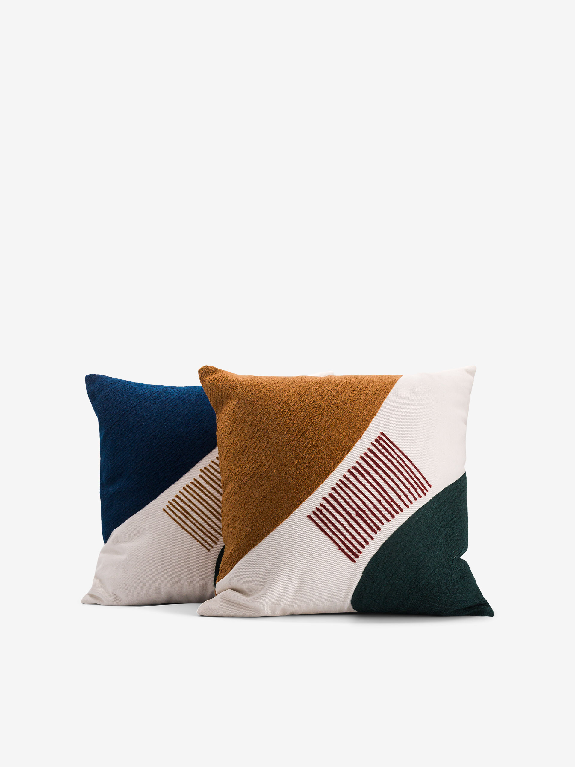 CUSHION EMBROIDERED TWO-TONE NAVY 45x45 -  Marine , Home design Bensimon