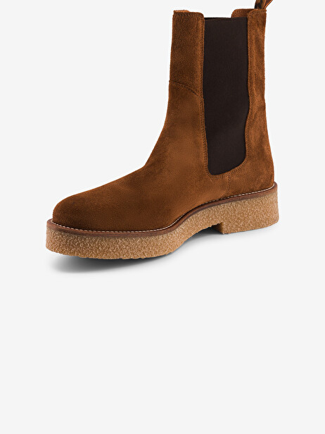 CREPE CHELSEA BOOTS -  Tobacco , Archives Bensimon