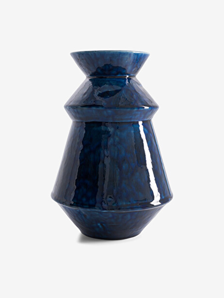 VASE MEDIUM BLUE EFFECT 19x29.5 cm -  Blue , Home design Bensimon