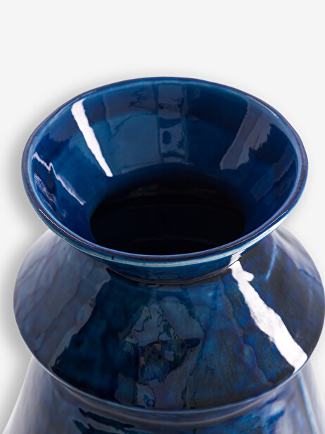 VASE MEDIUM BLUE EFFECT 19x29.5 cm -  Blue , Home design Bensimon