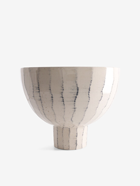 LARGE RETRO GRES GREEN DISH -  Ecru , Home design Bensimon