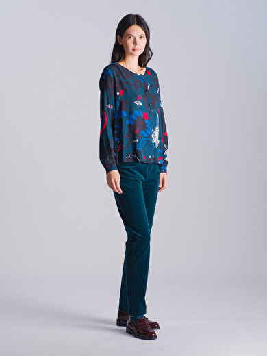 JOANIE BLOUSE -  Imprime bleu , Ready-to-wear Bensimon