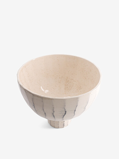 LARGE RETRO GRES GREEN DISH -  Ecru , Home design Bensimon