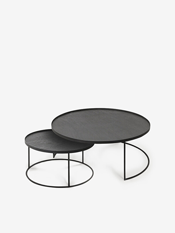 SET OF COFFEE TABLES WITH TRAYS - Black , Home design Bensimon