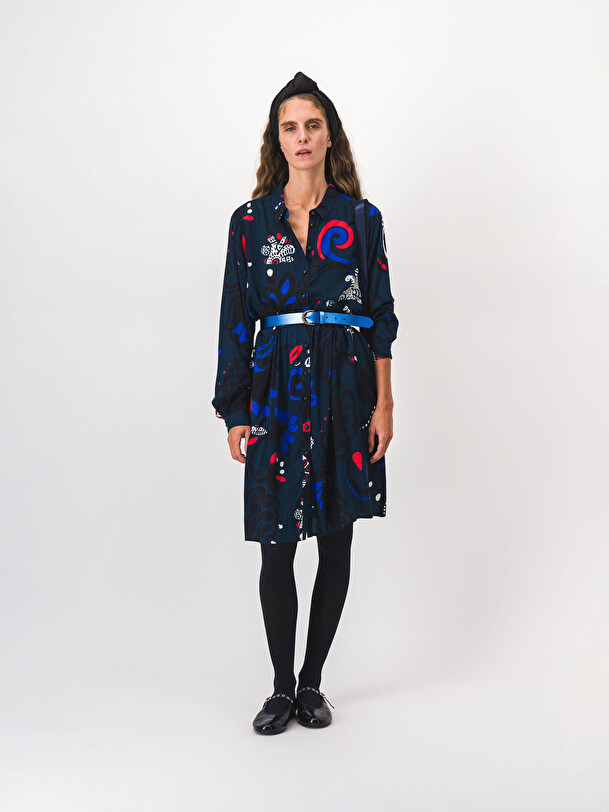 JAYA DRESS -  Imprime bleu , Ready-to-wear Bensimon