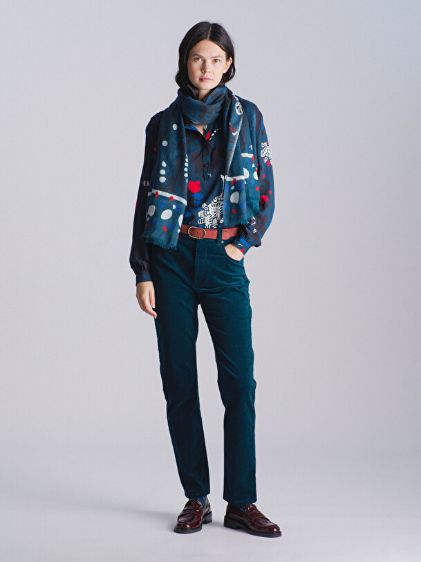 JOANIE BLOUSE -  Imprime bleu , Ready-to-wear Bensimon