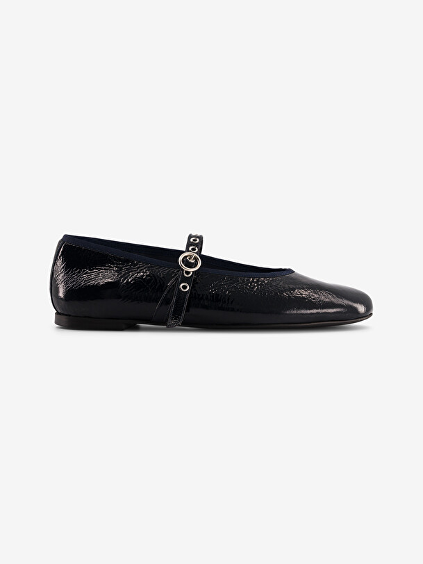 CRINKLED PATENT LEATHER LOAFERS - Ocean , Ready-to-wear Bensimon