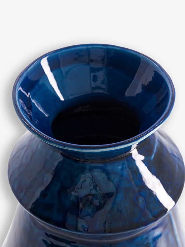 VASE MEDIUM BLUE EFFECT 19x29.5 cm -  Blue , Home design Bensimon
