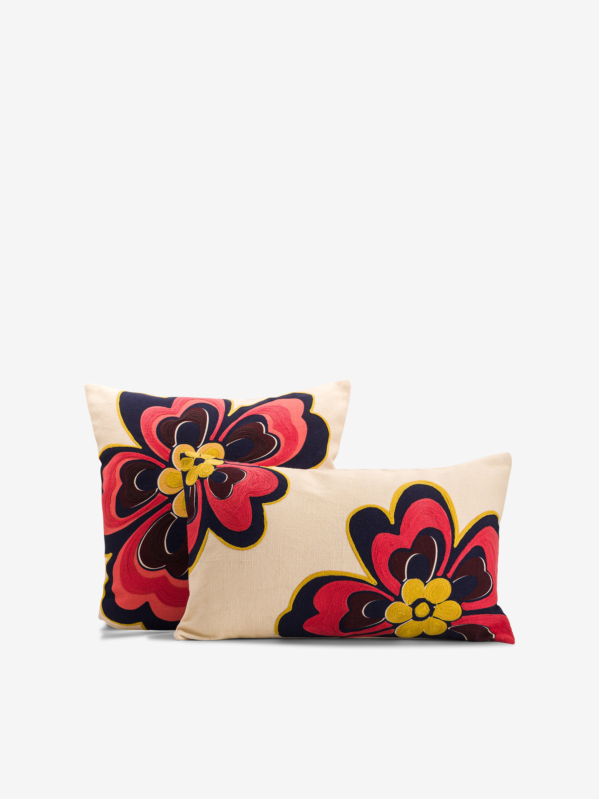 CUSHION FLOWER 30x50 ECRU - Ecru , Home design Bensimon