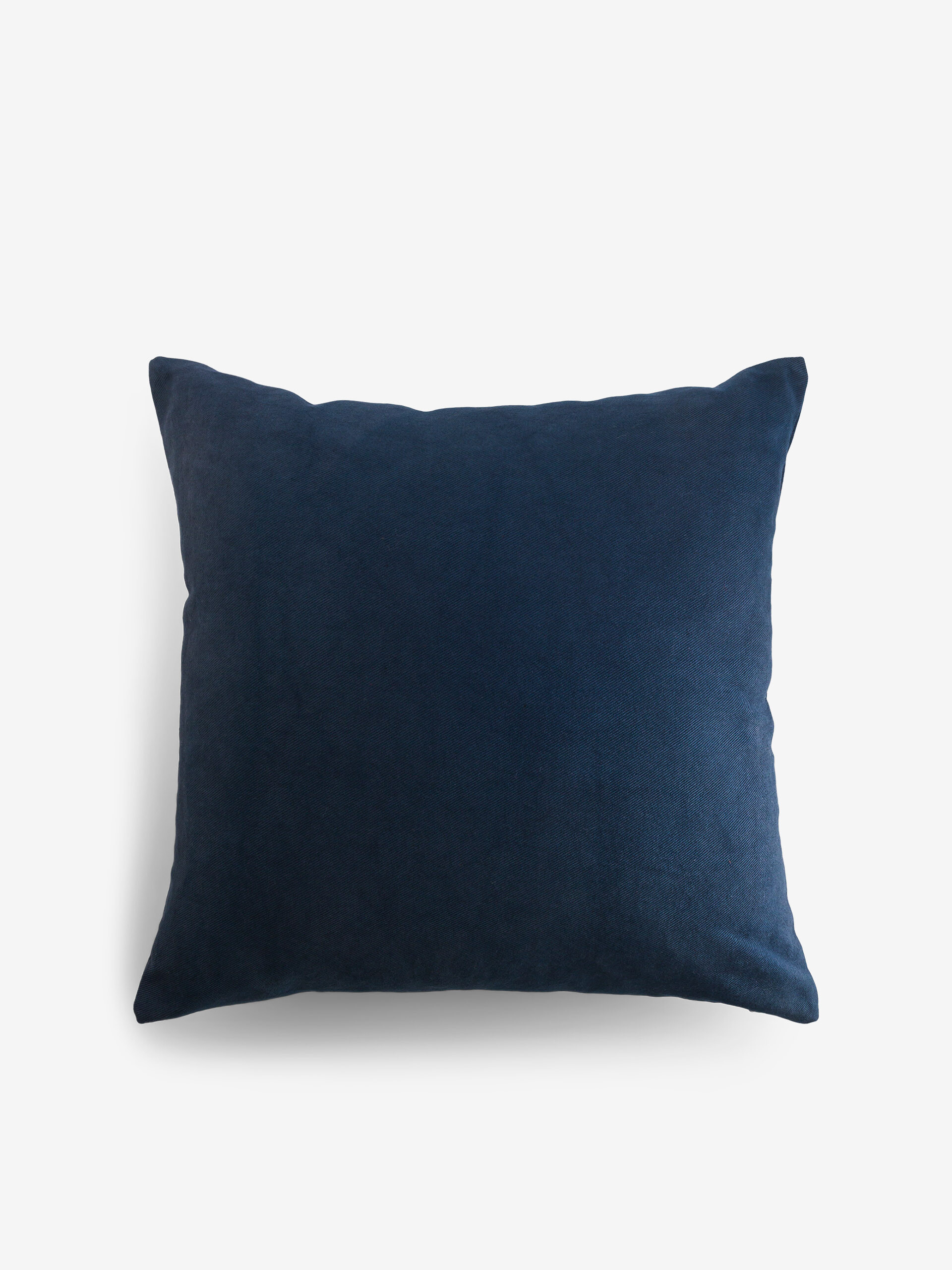 PLAIN CUSHION COTTON FLAME PETROLE 45x45 - Blue oil , Home design Bensimon