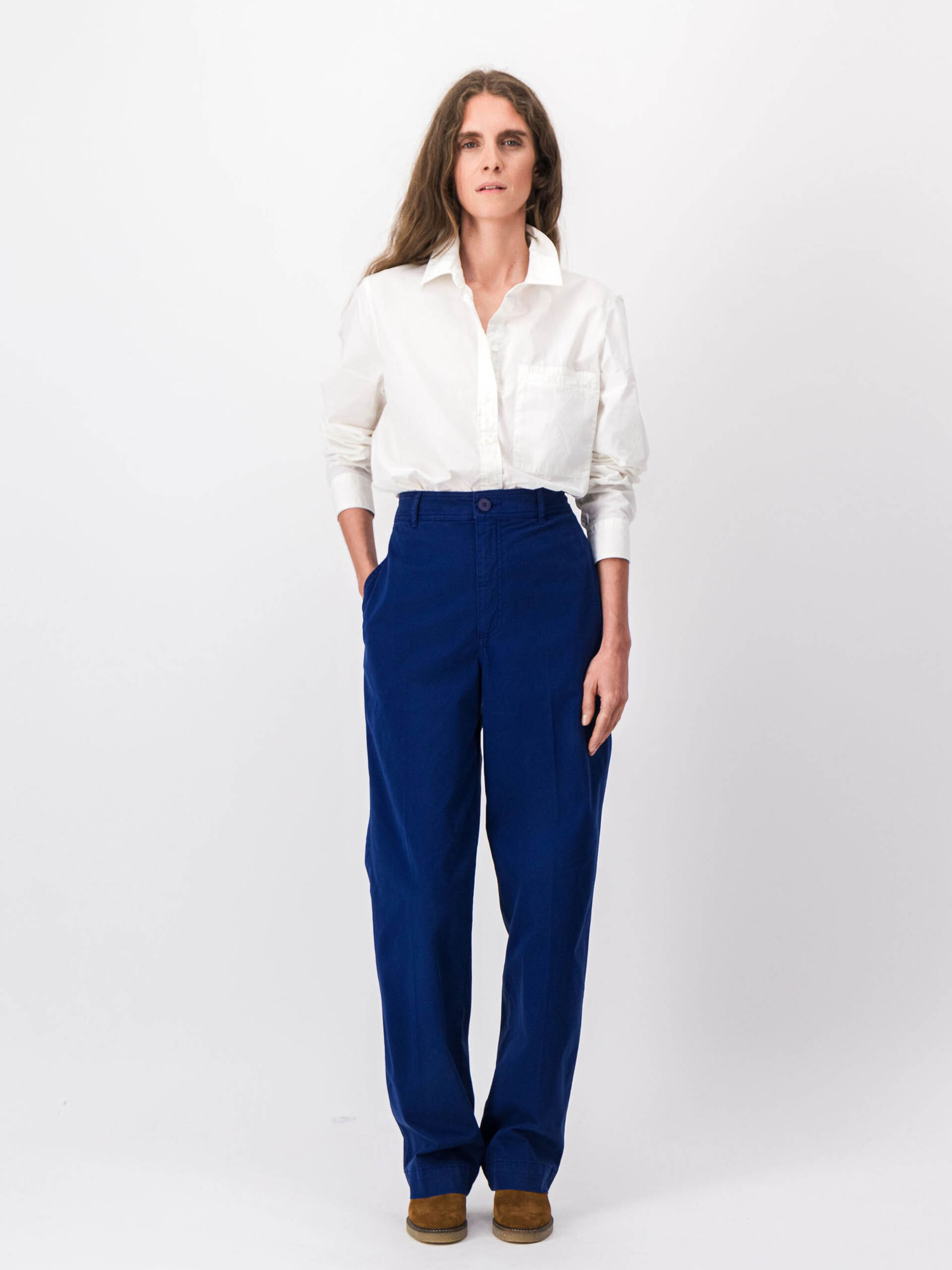 CHINO TROUSERS -  Encre , Ready-to-wear Bensimon