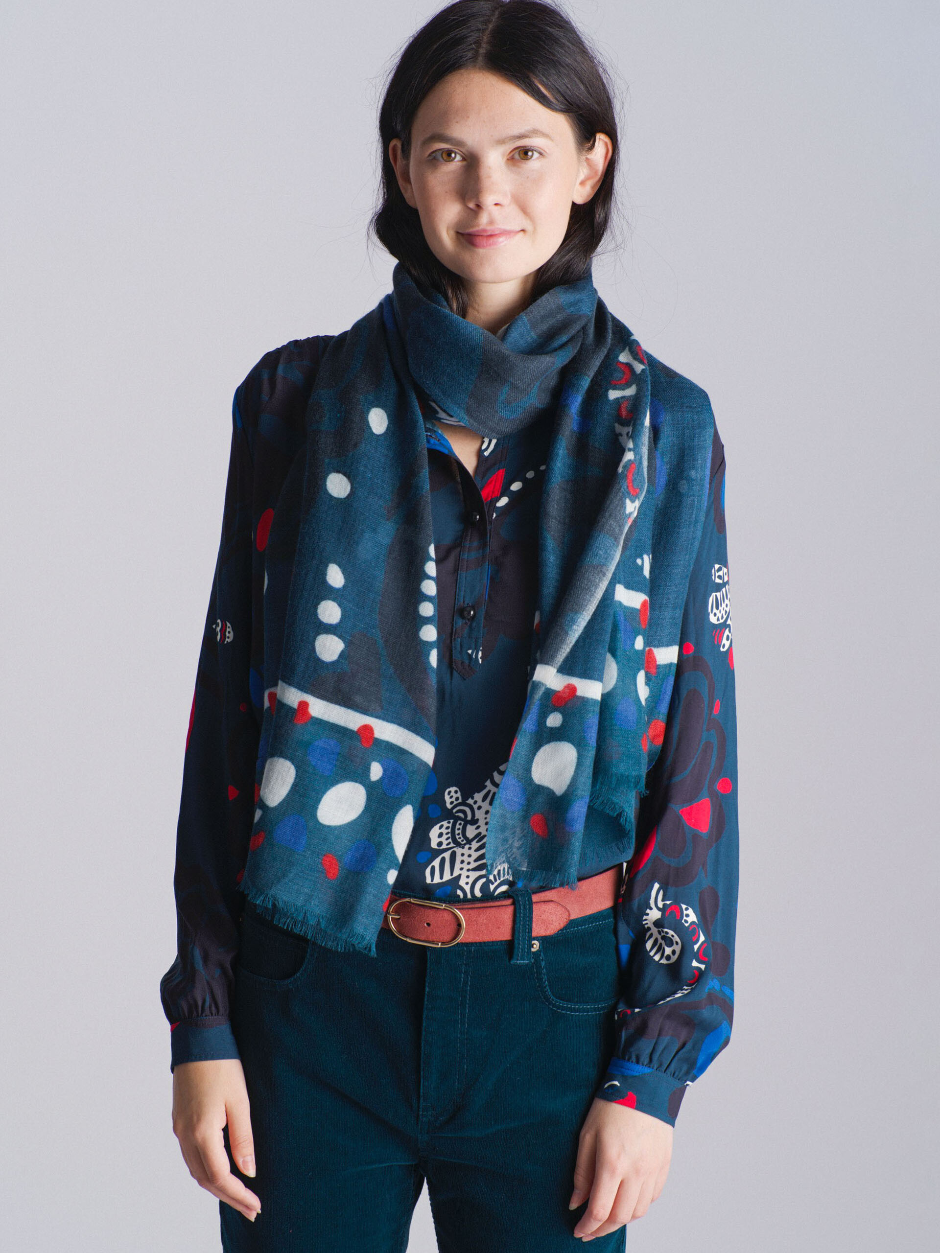 STOLE -  Imprime bleu , Ready-to-wear Bensimon