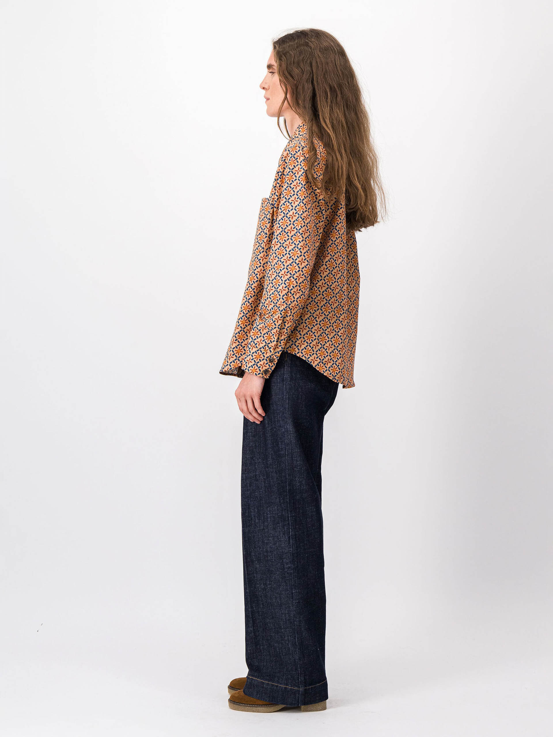 HILARION BLOUSE -  Ochre print , Ready-to-wear Bensimon
