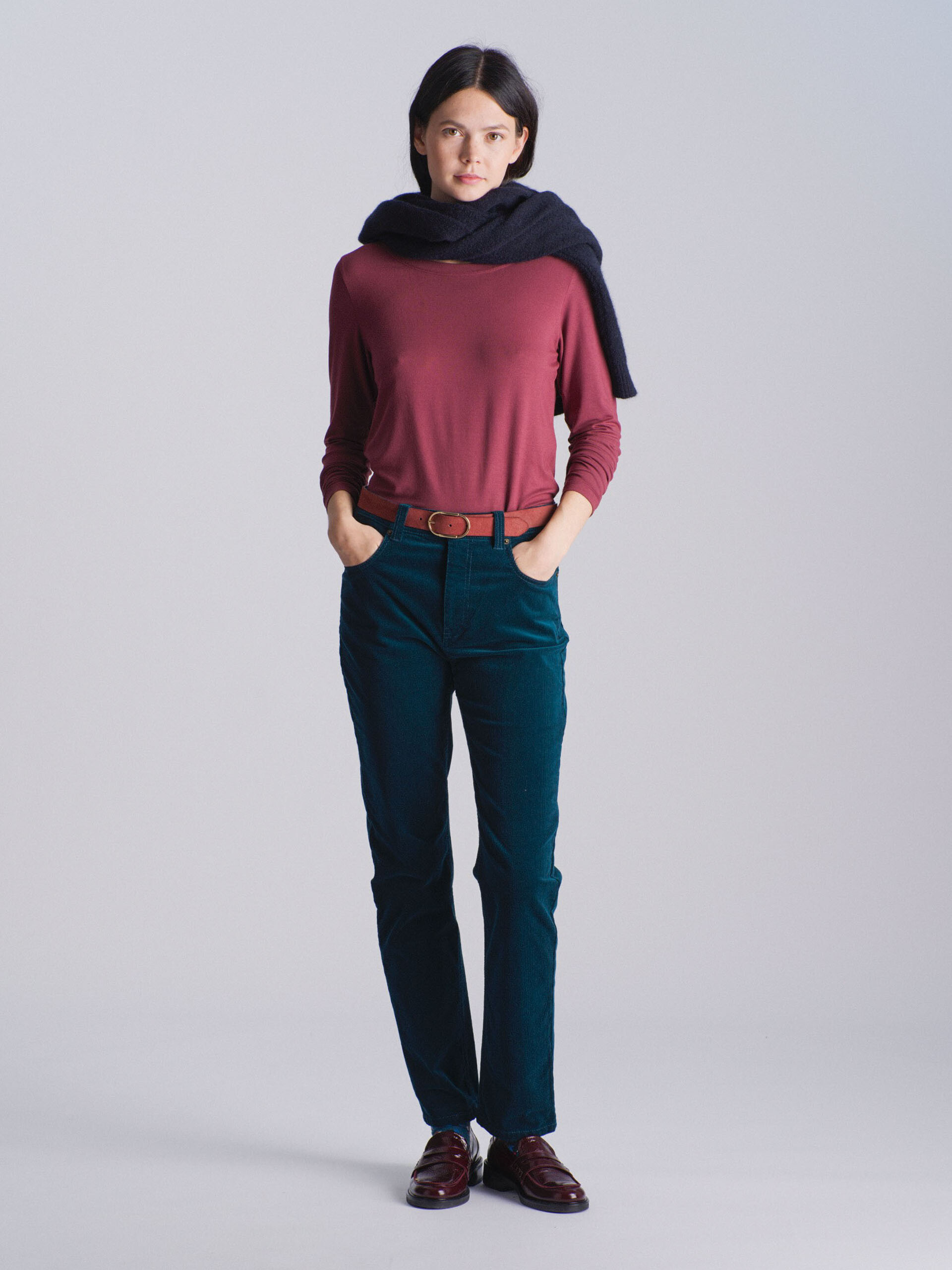 FILIBERT TROUSERS -  Blue oil , Ready-to-wear Bensimon