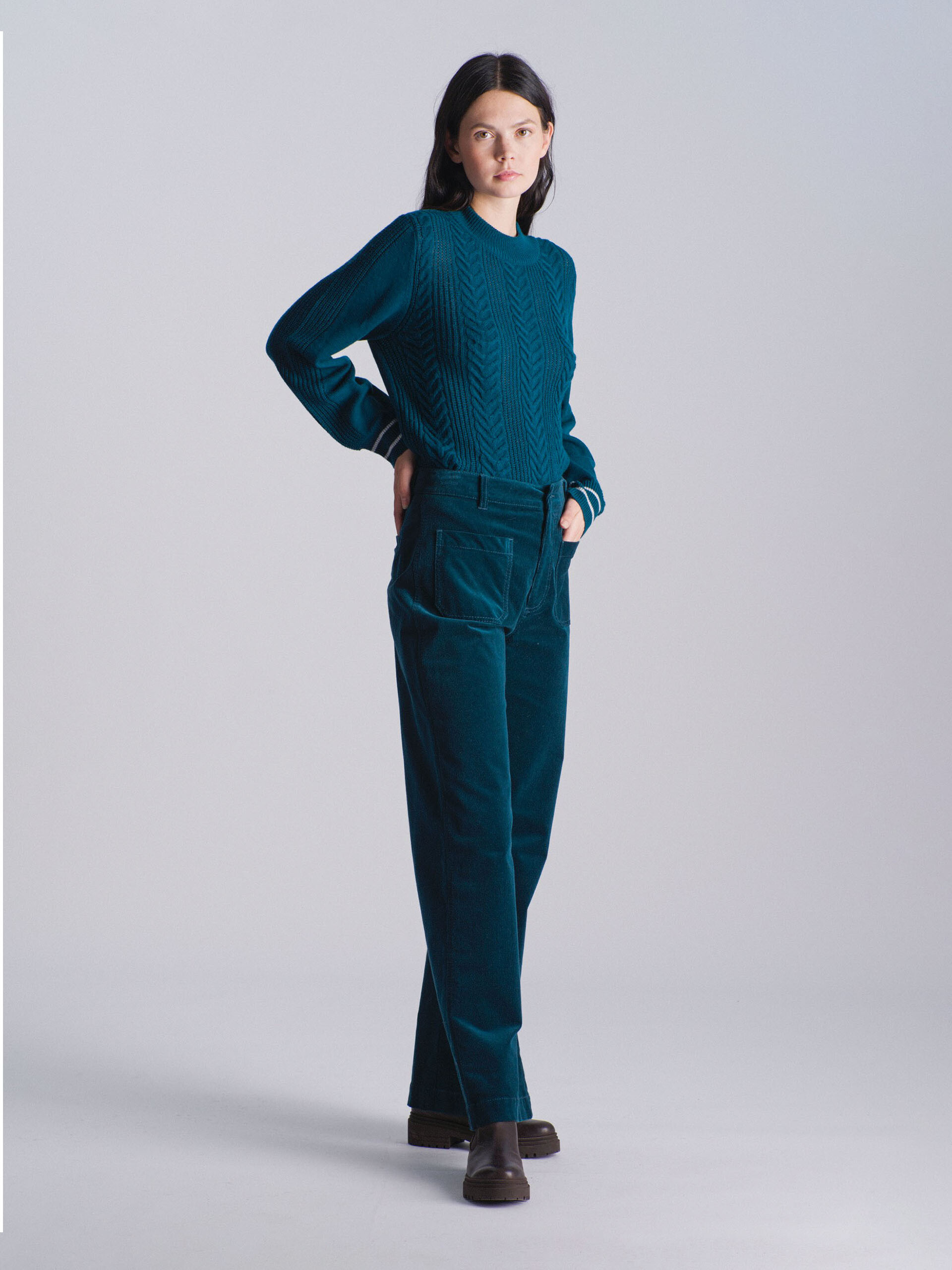 BLULON TROUSERS -  Blue oil , Ready-to-wear Bensimon