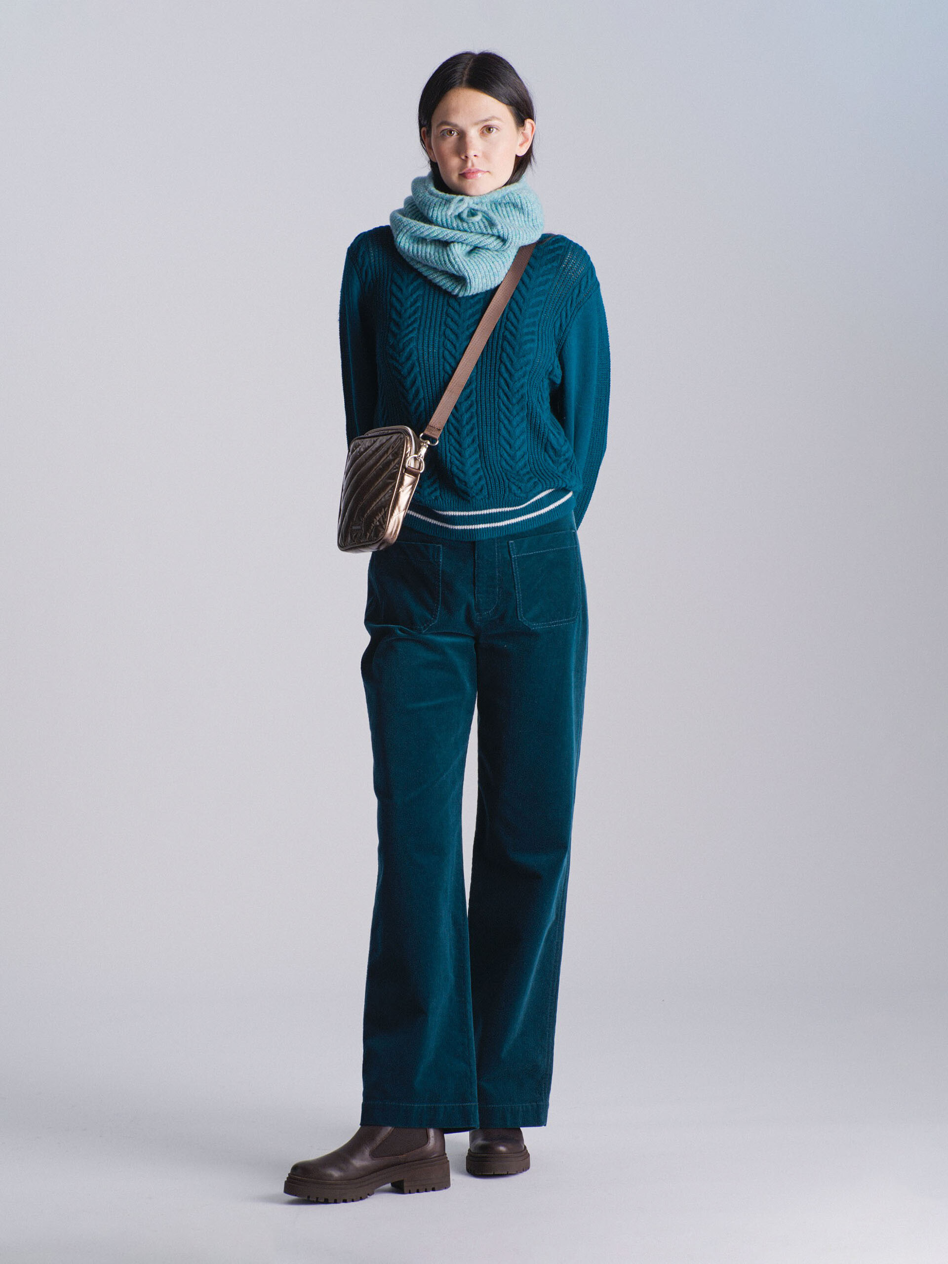 BLULON TROUSERS -  Blue oil , Ready-to-wear Bensimon