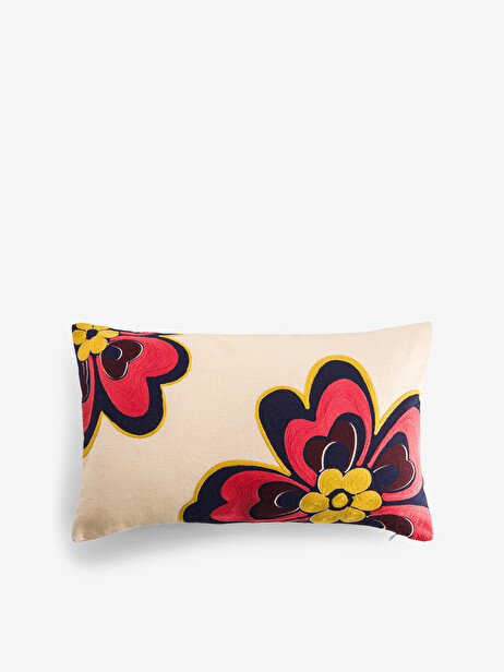 CUSHION FLOWER 30x50 ECRU -  Ecru , Home design Bensimon