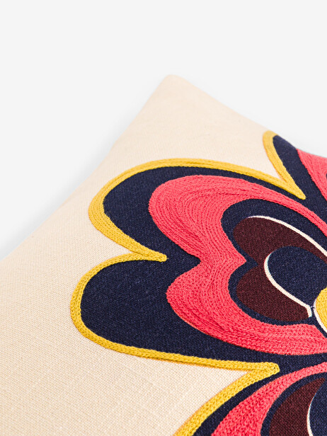 CUSHION FLOWER 30x50 ECRU -  Ecru , Home design Bensimon