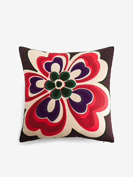 CUSHION FLOWER 45x45 PLUM -  Plum , Home design Bensimon