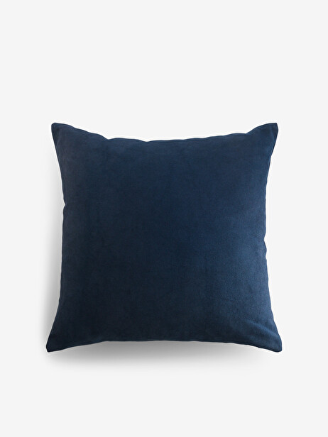 PLAIN CUSHION COTTON FLAME PETROLE 45x45 -  Blue oil , Home design Bensimon