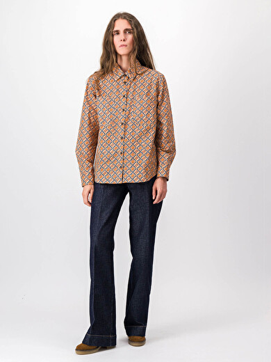 HILARION BLOUSE -  Ochre print , Ready-to-wear Bensimon