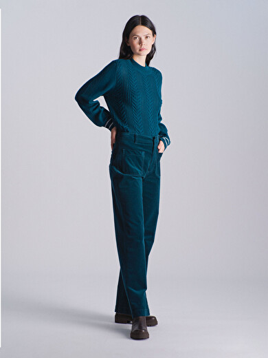 BLULON TROUSERS -  Blue oil , Ready-to-wear Bensimon