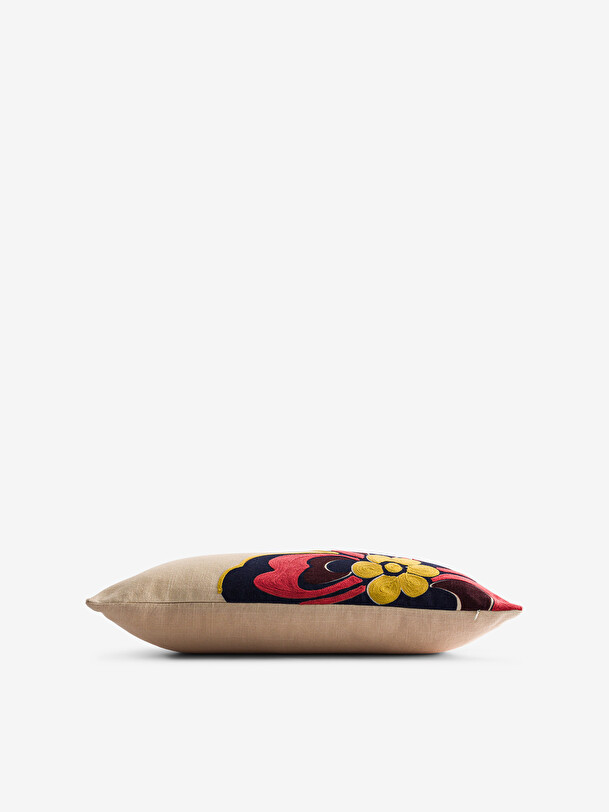 CUSHION FLOWER 30x50 ECRU - Ecru , Home design Bensimon