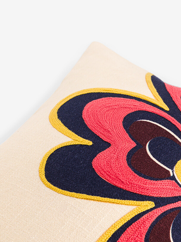 CUSHION FLOWER 30x50 ECRU - Ecru , Home design Bensimon