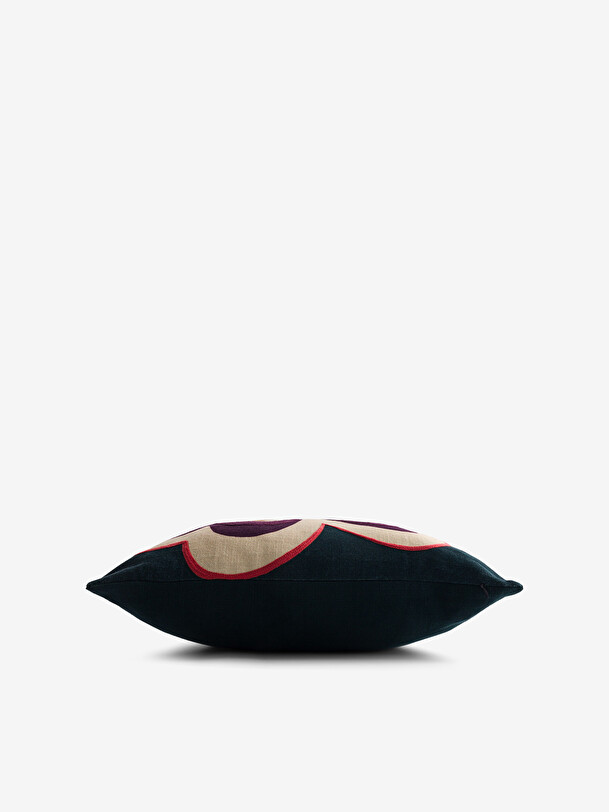 CUSHION FLOWER 45x45 PETROLEUM - Blue oil , Home design Bensimon