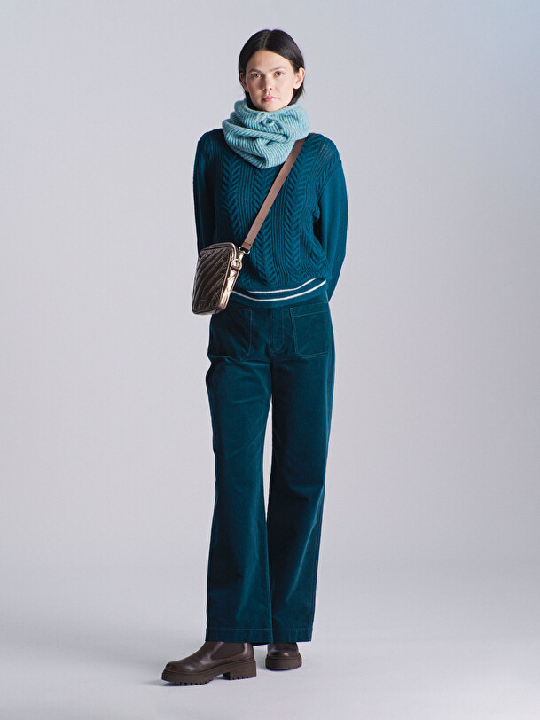BLULON TROUSERS -  Blue oil , Ready-to-wear Bensimon