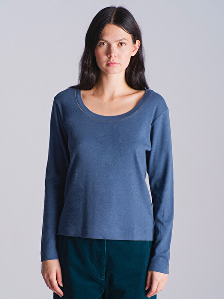 MALORY LONG-SLEEVED T-SHIRT -  Denim , Ready-to-wear Bensimon