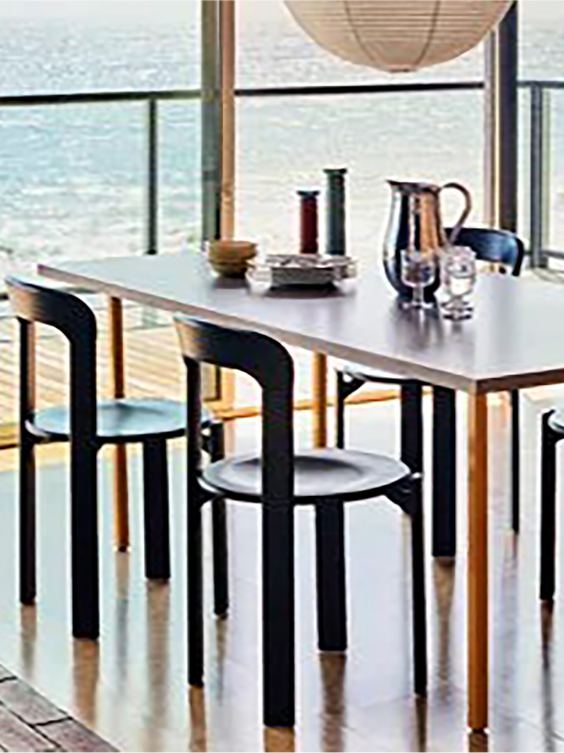 GREY TWO-TONE TABLE OCHRE FOOT 200x90 - Ocher , Home design Bensimon