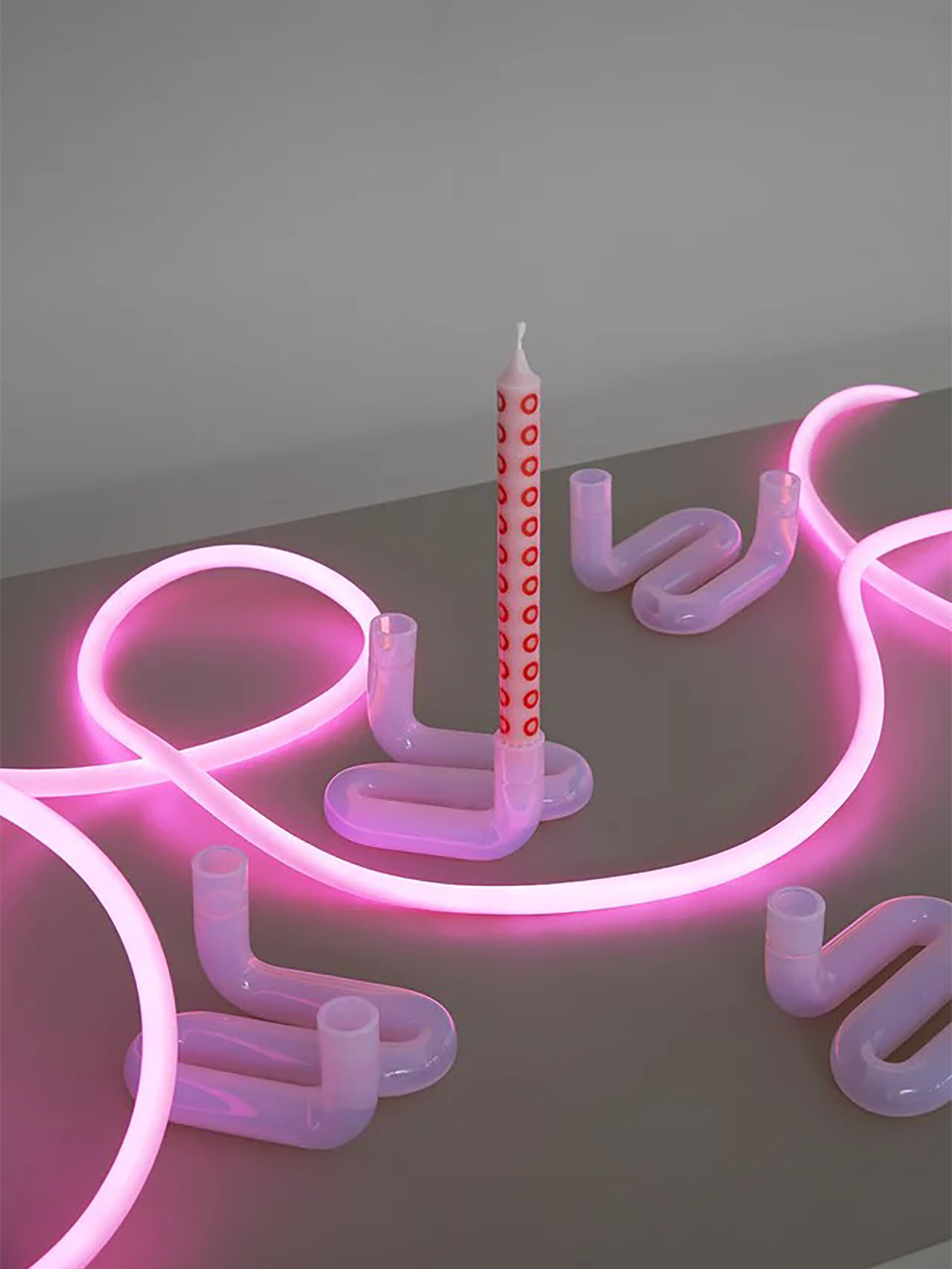 WAVE CANDLE HOLDER -  Pink , Home design Bensimon