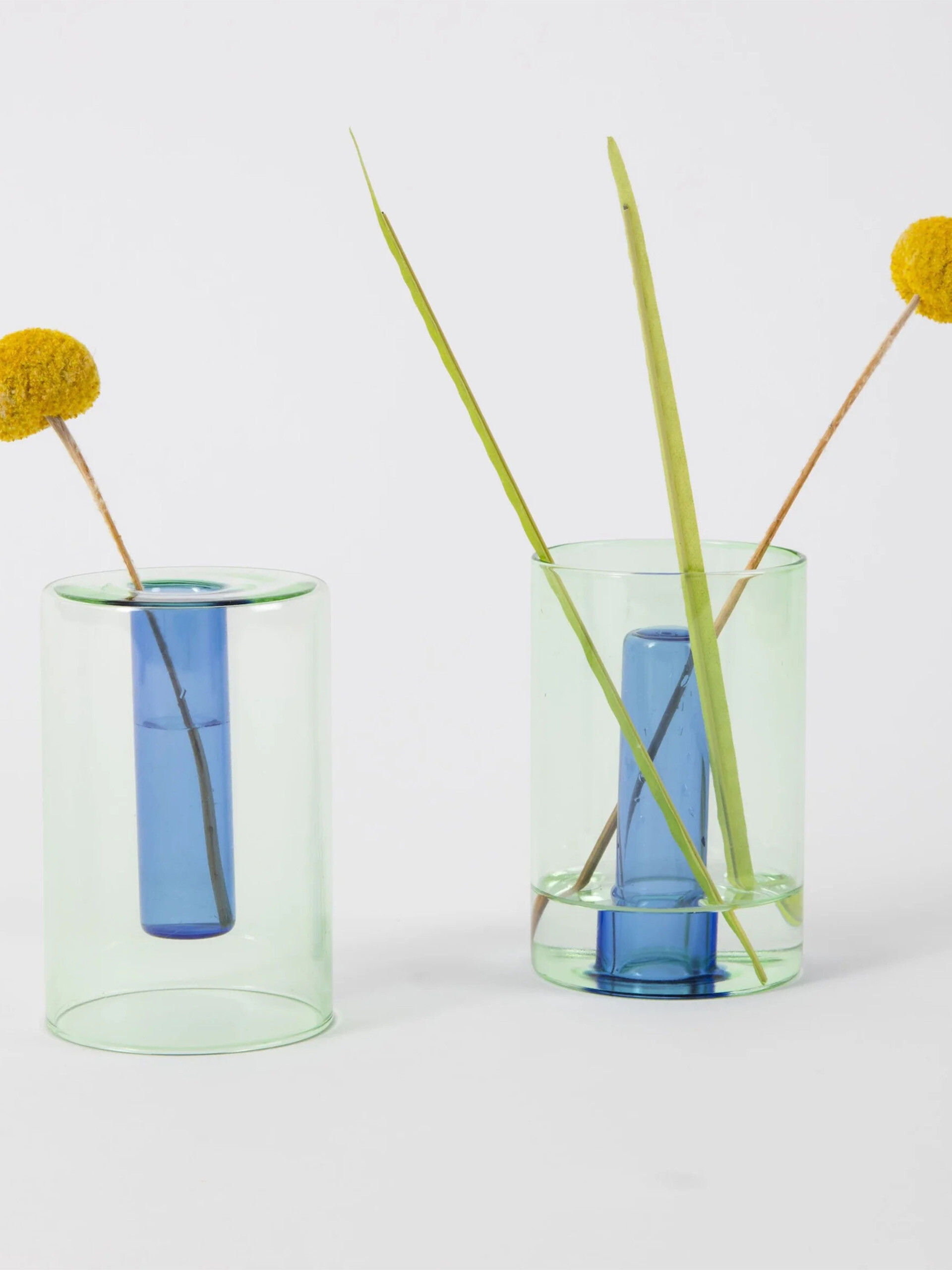 VASE REVERSIBLE GREEN/BLUE S -  Green , Home design Bensimon