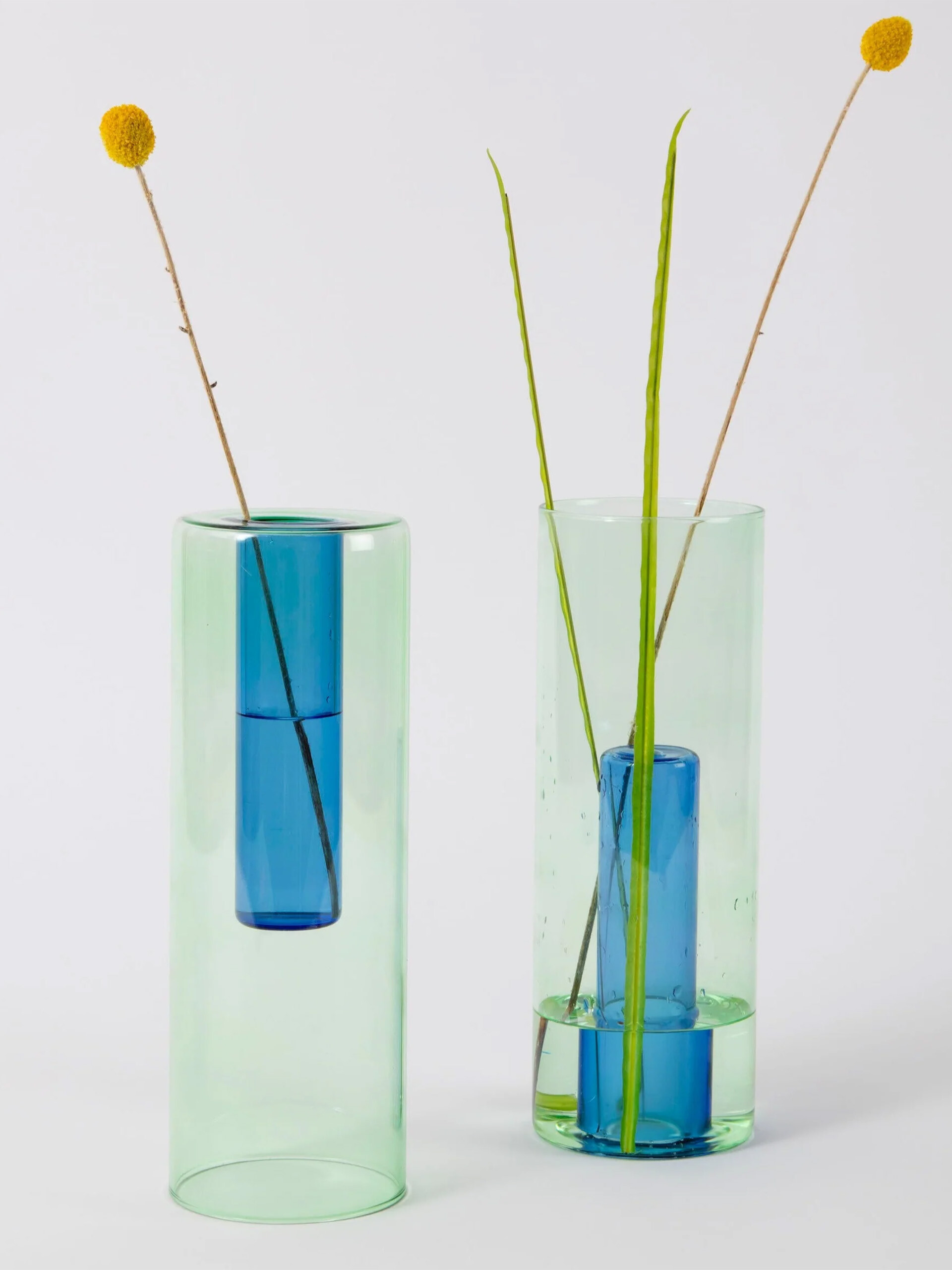 VASE REVERSIBLE GREEN/BLUE M -  Green , Home design Bensimon